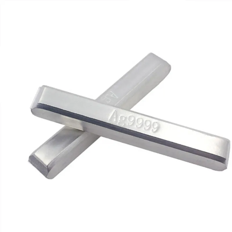 99.99% Purity Ag silver block 4N Rare Earth Metal Bar AG9999 Flat