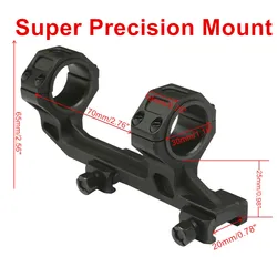 MIZUGIWA Automatics M4 AR 15 Scope Mount 1 Inch / 30mm Ring 20mm Picatinny Rail Base Combo 1-Piece Style Black Hard Coat