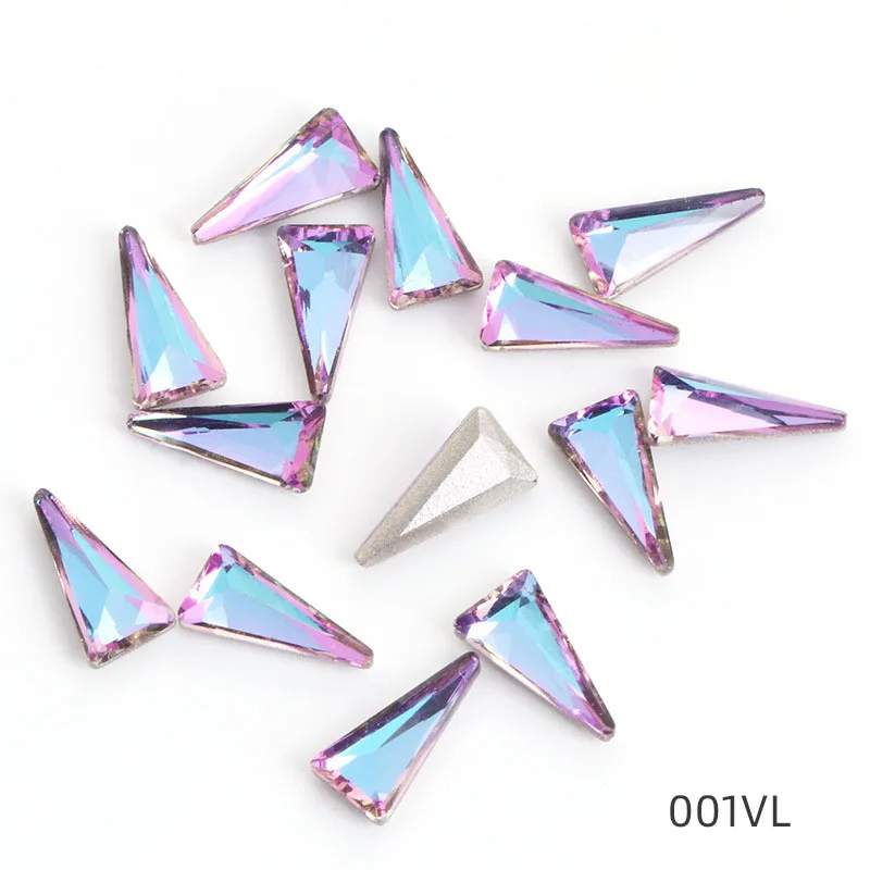 Red AB Jewel Gold TriangleFlatback Acrylic Diamond Nail Art Rhinestones Ornament Diamond Nail Art Rhinestones Decorations