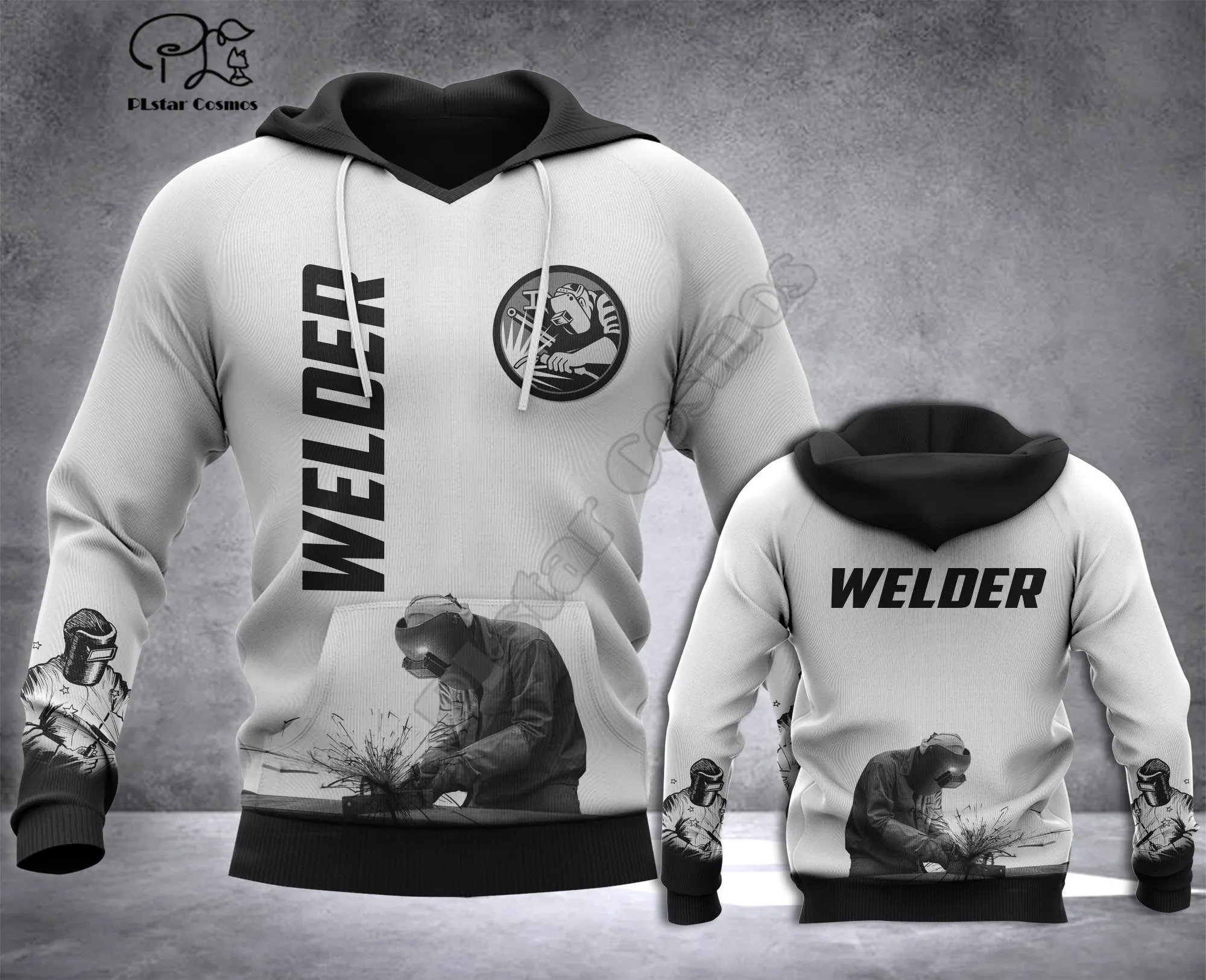 Welder printed Hoodies sweatshirts Men Women Fashion Hooded Long Sleeve streetwear Pullover cosplay costumes