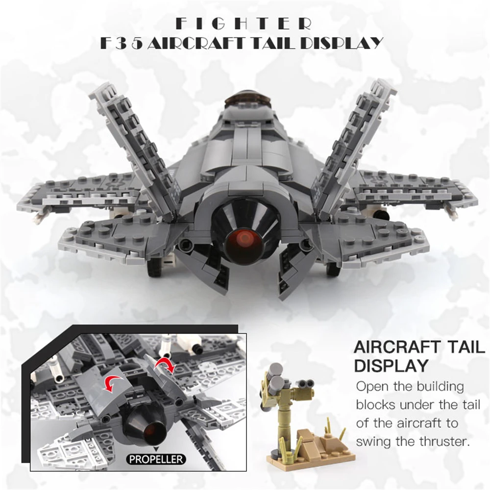 New Xingbao Military Series Construction F35 Lightning II Combat Aircraft Building Blocks MOC Bricks Fighter Model Kits Gifts