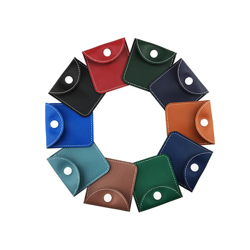 

200Pcs/Lot Colorful Jewelry Packaging Bag PU Jewelry Bag With Button Electronic Digital Leather Protection Bags