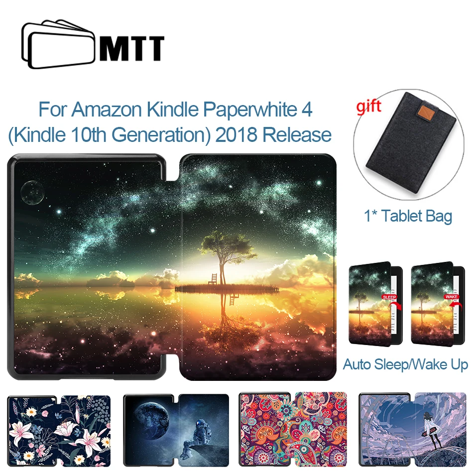 MTT Case for Amazon Kindle Paperwhite 4 10th Generation funda 2018 PU Leather Folio Flip Stand Cover Smart coque With Tablet Bag