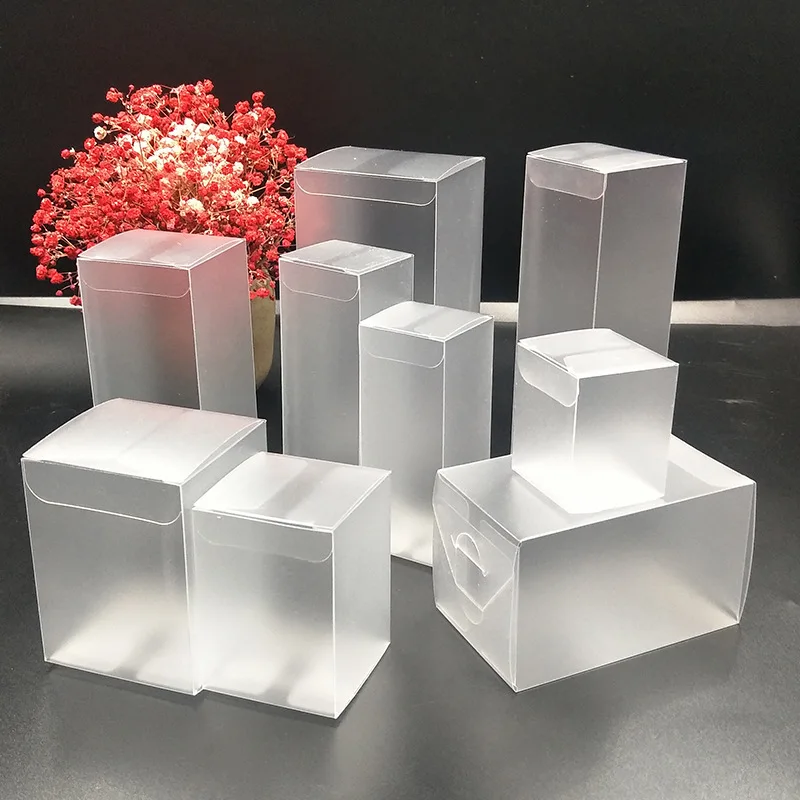 

100Pcs/Lot Multiple Size Translucent PVC Box Frosted PET Plastic Box Universal Packaging Gift Box 29 Sizes