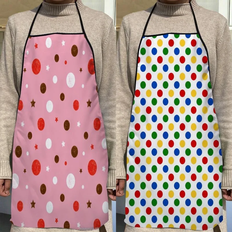 New Arrival Wave Point Art Apron Kitchen Aprons For Women Oxford Fabric Cleaning Pinafore Home Cooking Accessories Apron