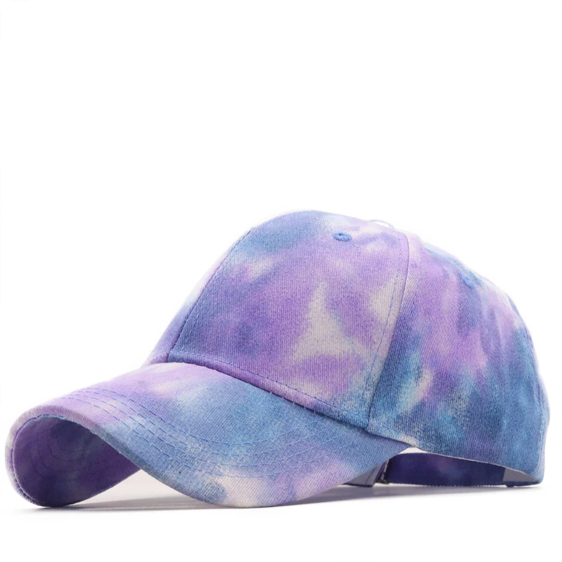 New Fashion Women Tie Dye Cap Multicolor Irregular Print Baseball Cap Female Outdoor Streetwear Summer Caps Hats