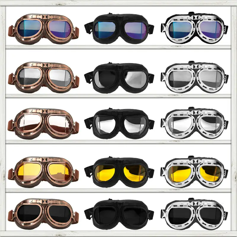 Gafas Retro para motocicleta, gafas clásicas para moto clásica, protección para piloto Steampunk ATV UTV, casco de cobre para bicicleta