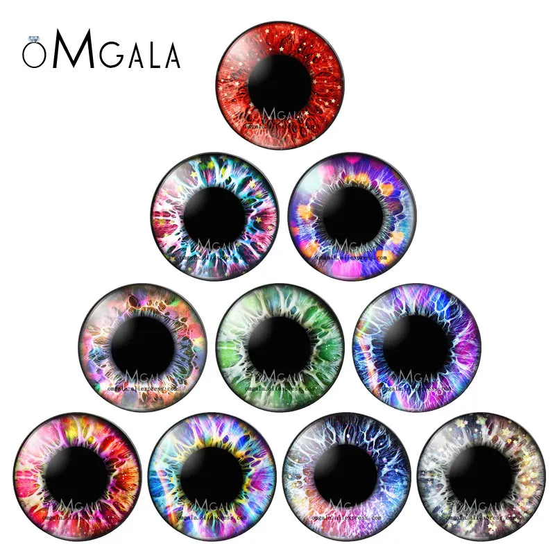 In Pairs Colorful 8~30mm cabochons Crystal Glass Dolls Eyes DIY Crafts Eyes For Children Toy Dinosaur Animal Eye Accessories