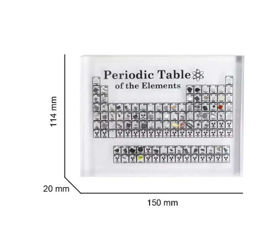 Acrylic Periodic Table Display With Real Elements Kids Teaching School Day Birthday Gifts Chemical Element Display Home Decor