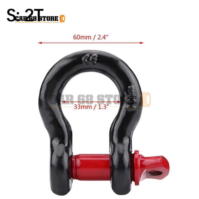 D Ring Shackle 2-Ton Tow Hook Universally Steel Durable Fit for Off-Road Jeep Truck Vehicle Recovery Best Offroad Tool