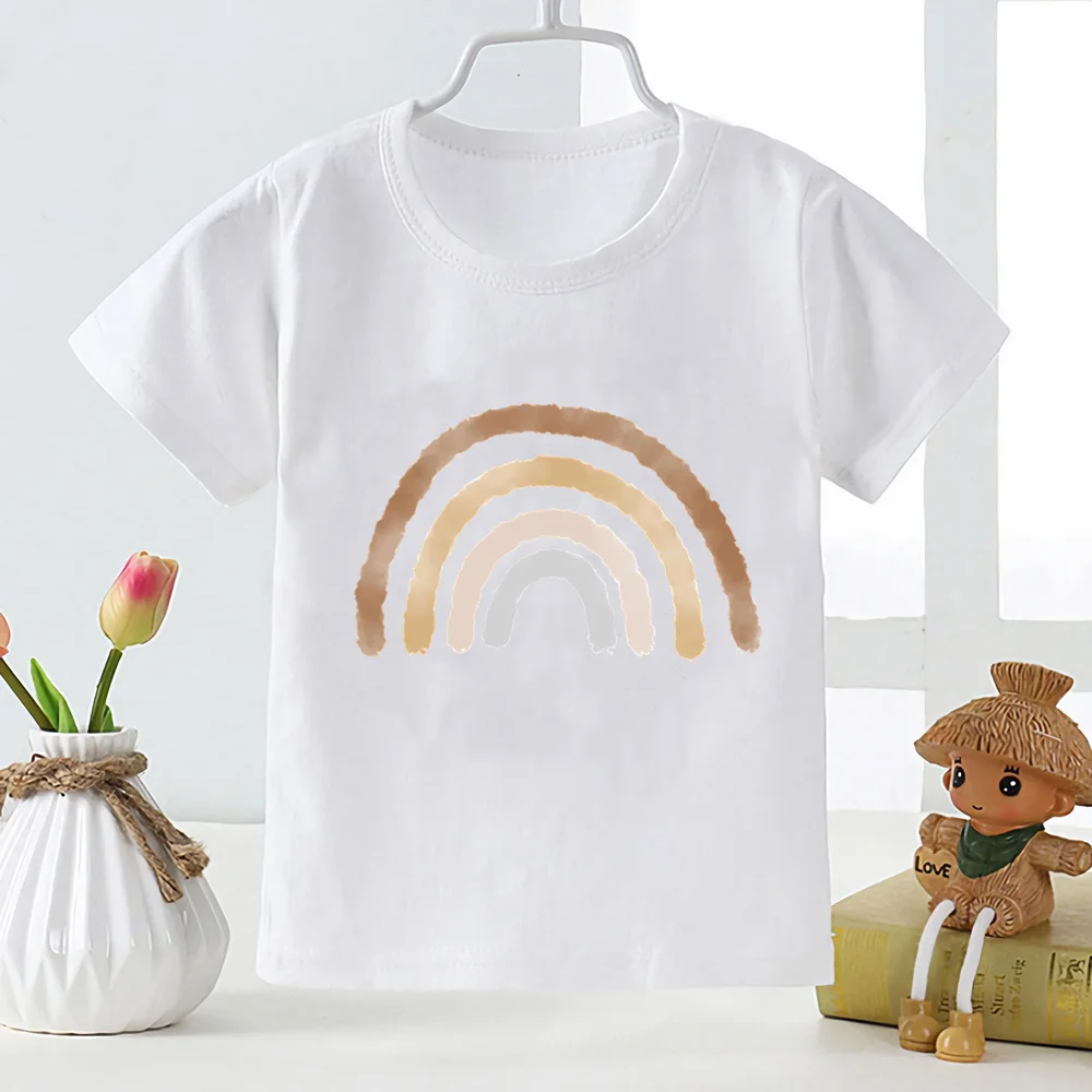 

Cute Funny Print Cartoon Kids T Shirt Rainbow Baby Tops Children Short Sleeve Summer Casual Harajuku Unisex Tees Clothing,YKP163