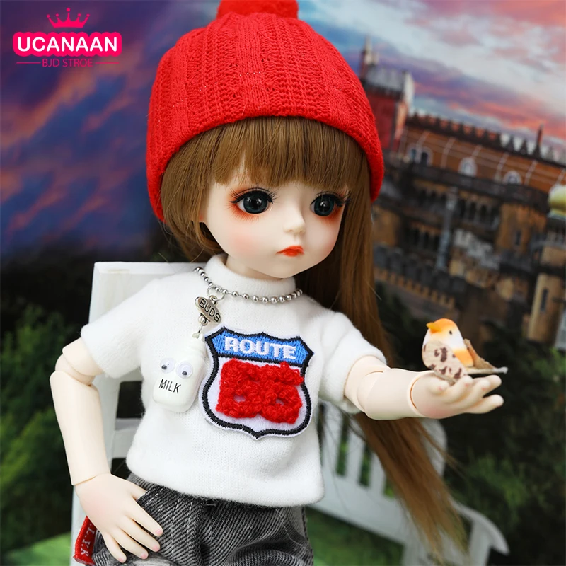 UCanaan 30CM BJD Doll 1/6 SD Dolls 18 Ball Joints With Clothes Set Wig Shoes Makeup DIY Dress Up Toys For Girls Collection