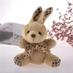 1PCS Siamese Rabbit Spotted Knot Plush Toy 10CM Multi-Color Optional Soft Sitting Bunny Cute Pendant Keychain