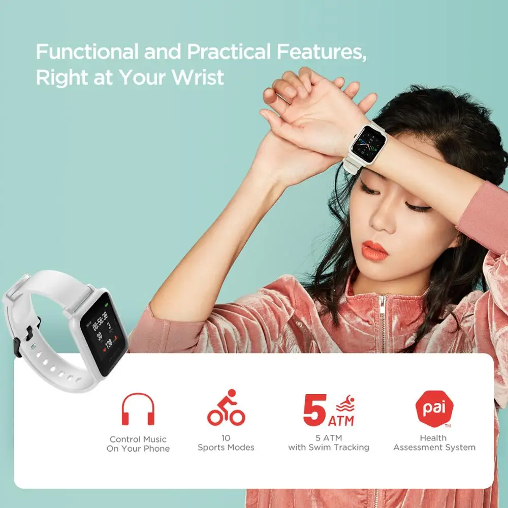 Globale version neue Amazfit bip s smartwatch 5atm wasserdicht eingebaut in gps glonass bluetooth smart watch für ios android phone