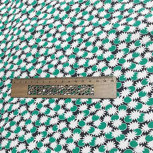 Mini green and white print 100% pure silk Crepe DE chine fabric 18momme,SCDC849