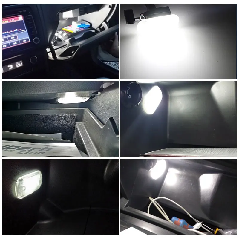 10PCS LED Car Glove Box Light Storage Compartment Light For VW Caddy Suran Spacefox Touareg 2011 2012 2013 Touran 2003 2004-2013