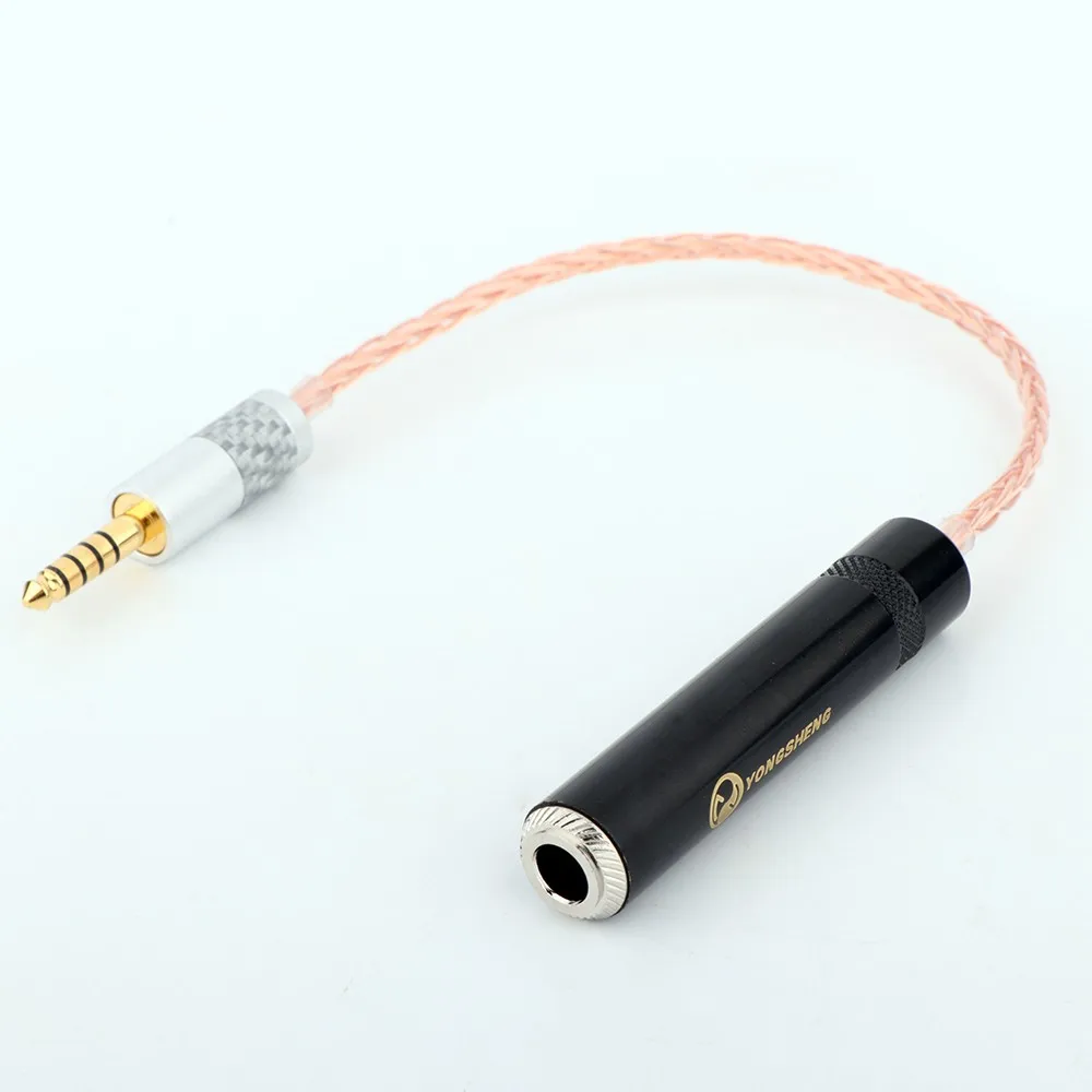 HiFi 4.4mm TRRS Balanced Male to 6.35mm TRS 3pin Female Audio Adapter Cable 4.4mm to 1/4 6.35mm UPOCC Single Crystal Copper