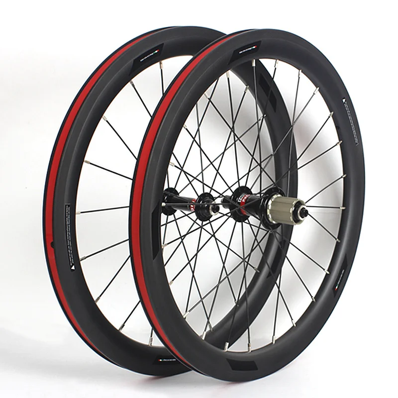 Bicycle carbon fiber wheel set Novatec flower drum 20 inch 406 / 451v brake road wheel set bicycle wheel set