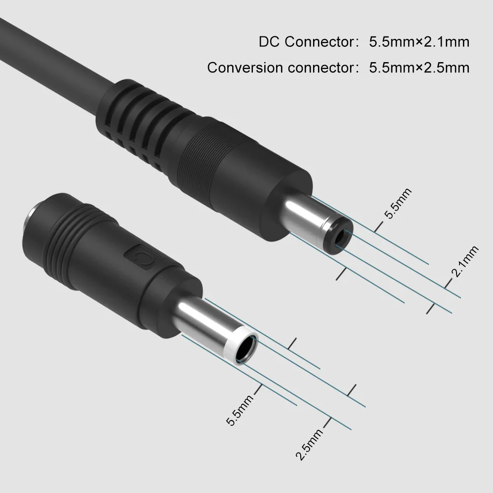 ALLPOWERS Solar Cable 1.5M 16AWG with Female and Male Connector DC 5.5mm x2.1mm Solar Adapter Kit Tools for Solarpanel Generator