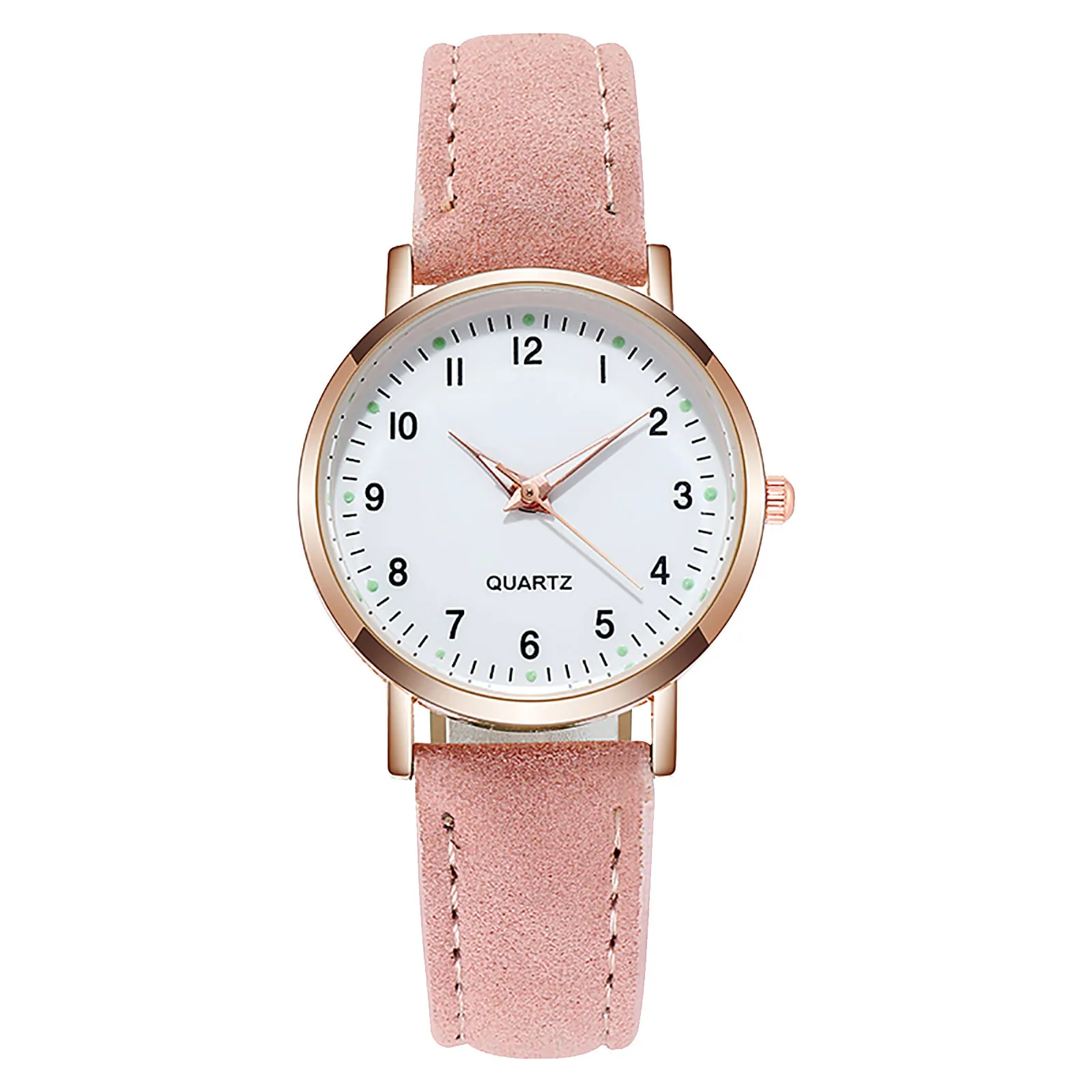 Reloj luminoso para mujer, reloj de pulsera de cuarzo pequeño, informal, verde, rosa y rojo, envío directo