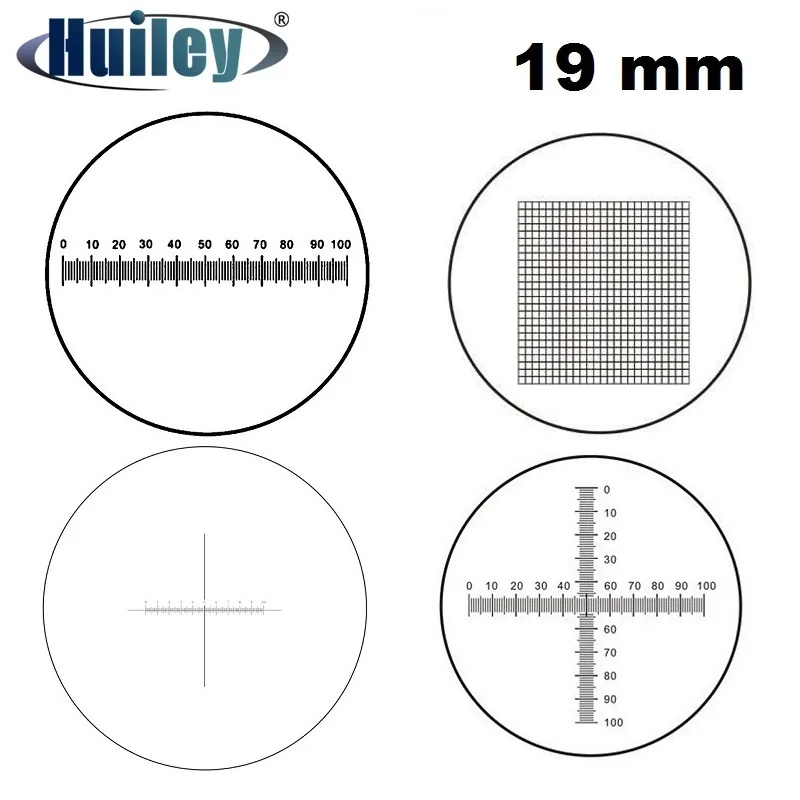 Eyepiece Micrometer Diameter 19mm Optical Glass Cross Ruler Net for Biogolical Microscope 23.2mm Ocular DIV 1 0.1 0.05 0.2 mm