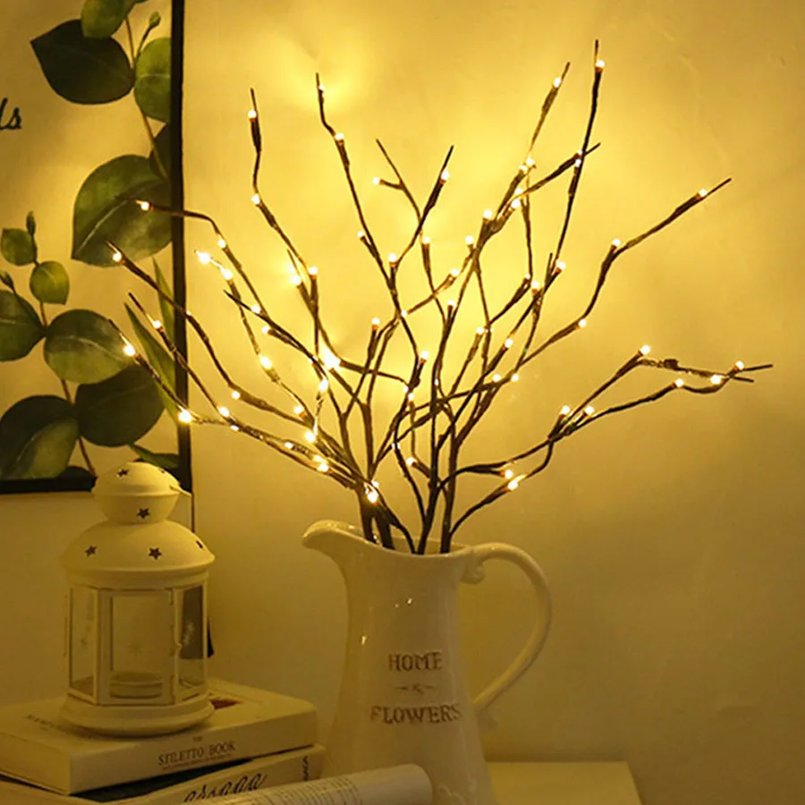 

20LED Simulation Willow Branch Lamp Battery Powered Willow Twig Light Home Decorative Lights DIY Artificial Tree String Light