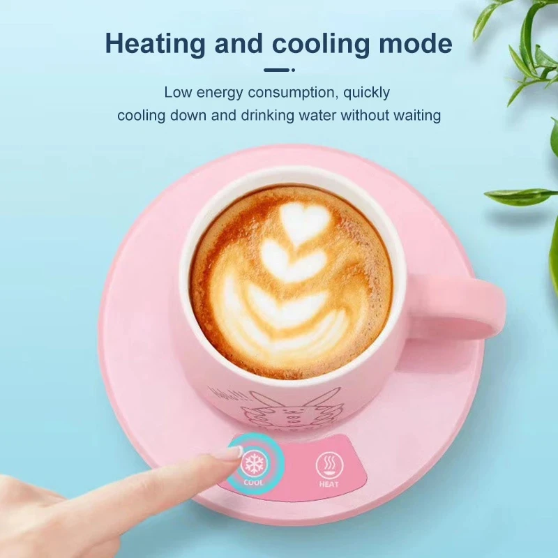 Cup Heater Hot and Cold Cup Coaster One-Key Mug Warmer Hot Tea Makers Coffee Warmer Coaster Cup Heaters Coffee Milk Tea