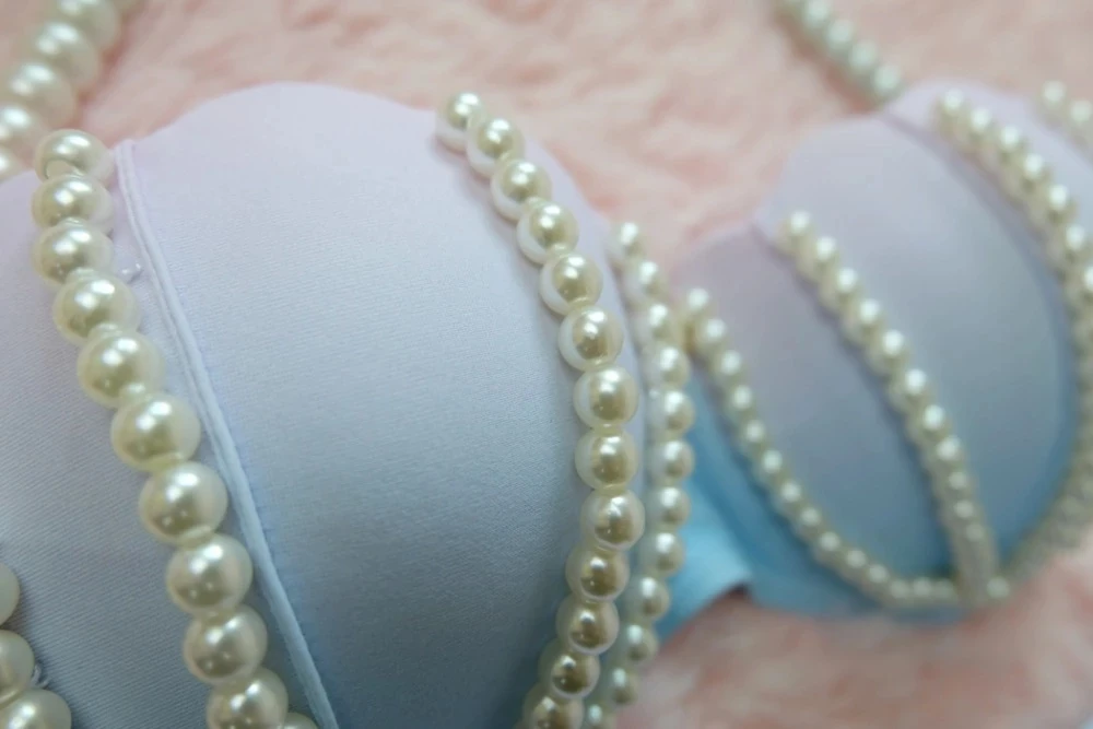 COSLEE [STOCK] Cute Swimsuit Mermaid Bikini Swimwear Gradient Shell Bra Pearl Decoration Summer Lolita Sweet Clothing