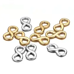 10Pcs/lot Stainless Steel Luck 8 Shape Connectors Infinity Symbol Charms Pendant for Jewelry DIY Making Handmade Accessories