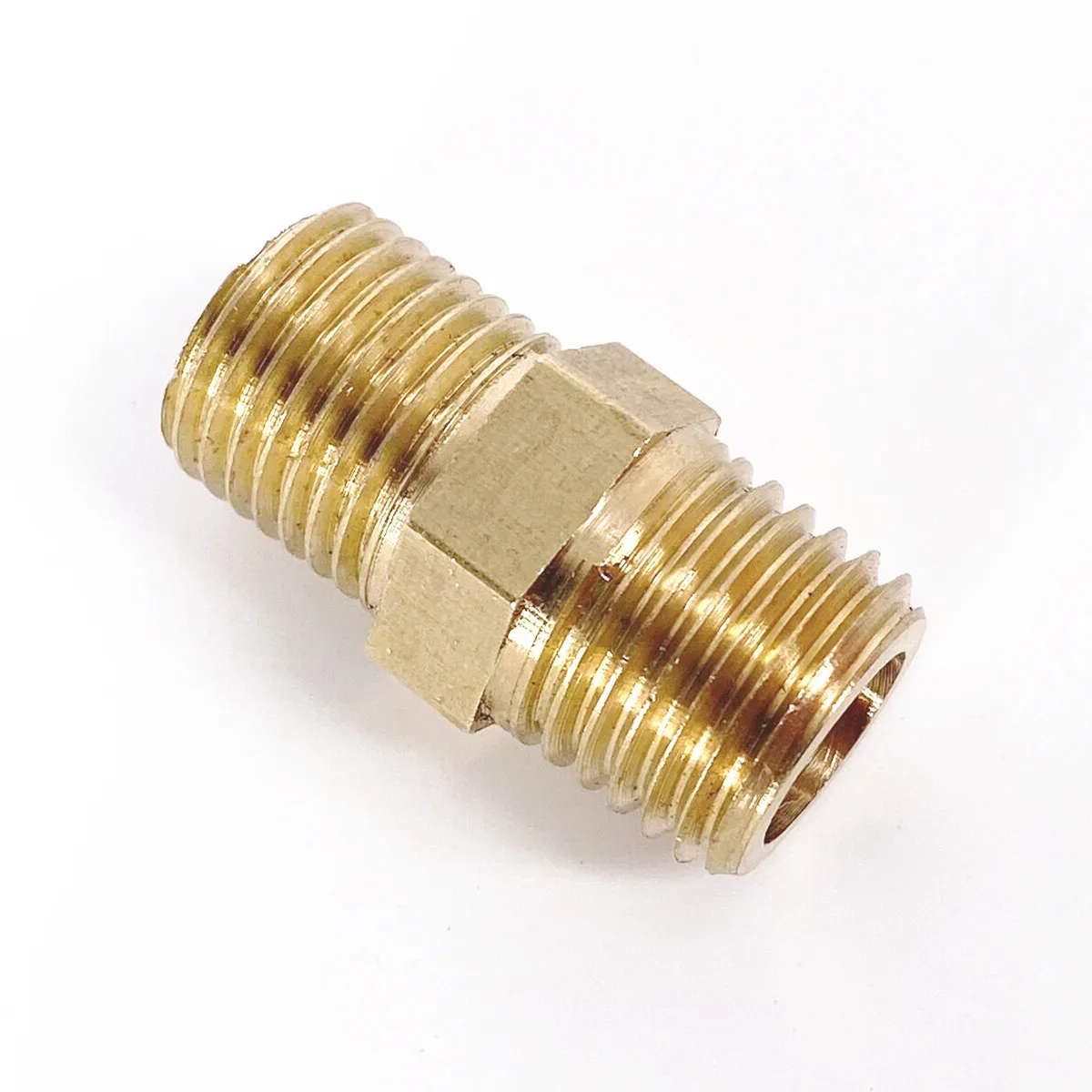 

1/8" 1/4" 3/8" 1/2" 3/4" 1" BSP Male Thread Brass Pipe Fitting Nipple Coupler Connector Adapter