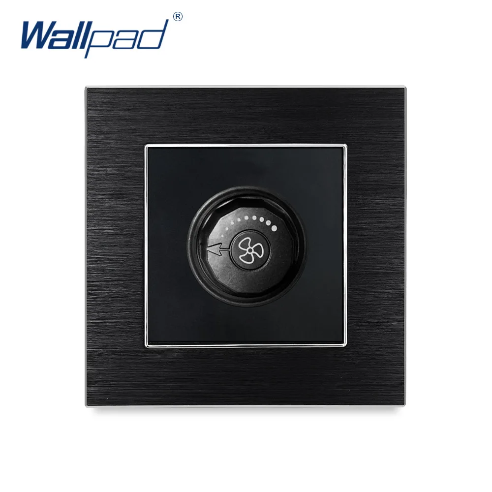 Fan Switch Speed Regulator Wallpad Luxury Wall Light Switch Aluminium Satin Metal Panel Fan Speed Knob Switches Interrupteur