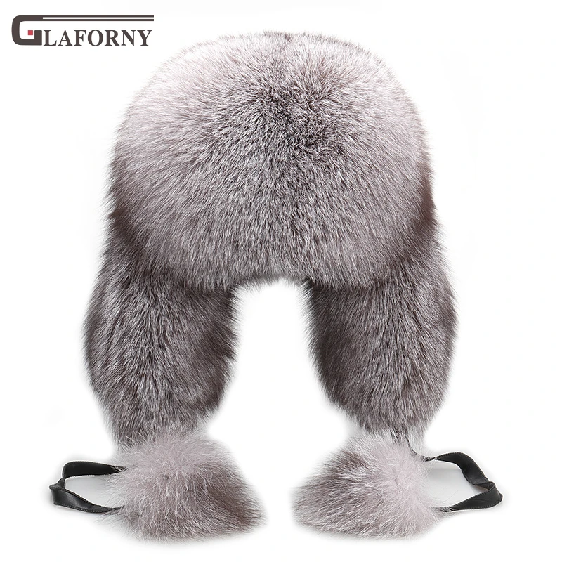 2019  solid fox fur hat female Leigeng hat male all-wool prince hat thickened warm winter fur hat unisex winter fur hat