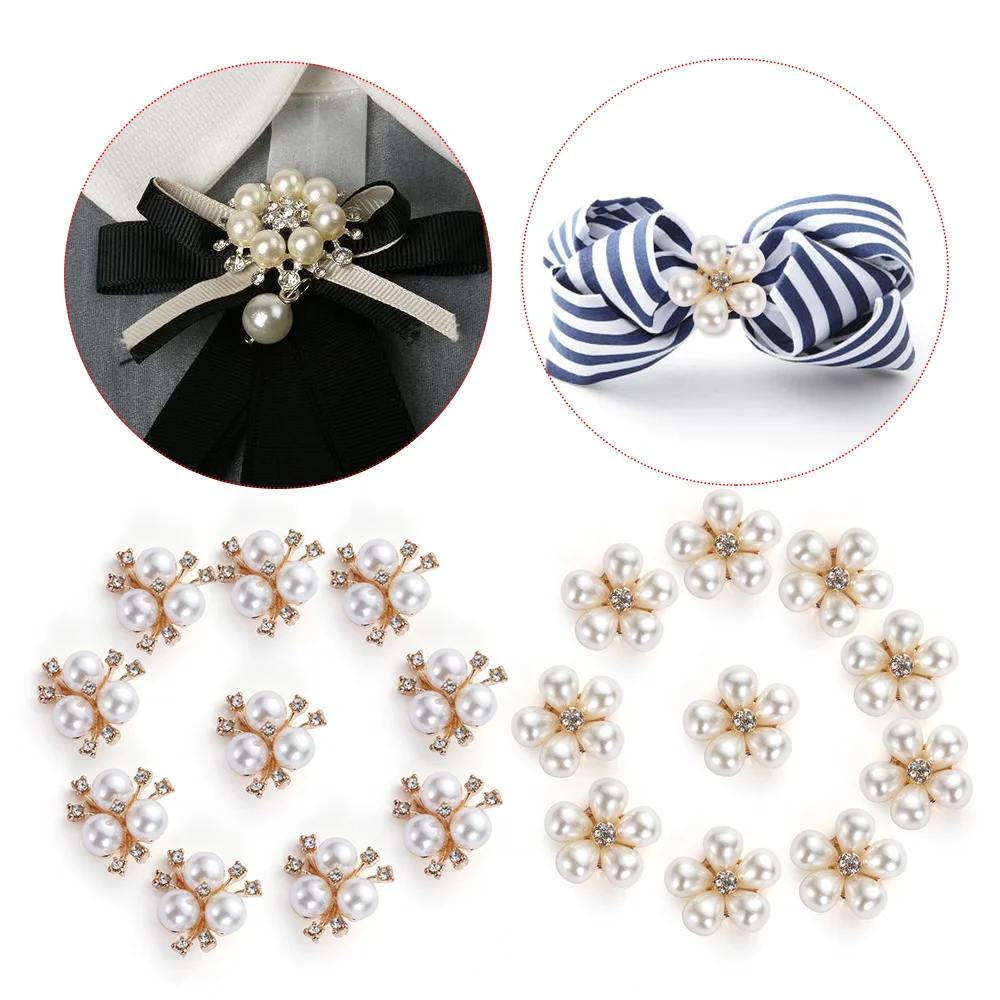 10Pcs various flat back Diy jewelry Accessories diamond Alloy  Imitation pearls Base Settings Handmade Fitting Wholesale