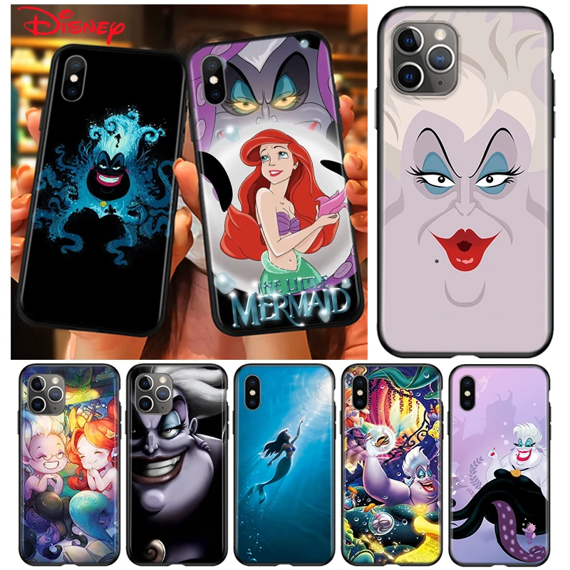 Cover Ursula The Little Mermaid Phone Case For Apple iPhone 15 14 13 12 11 Pro Max Mini XS X XR 7 8 Plus 6 Silicone Black Shell