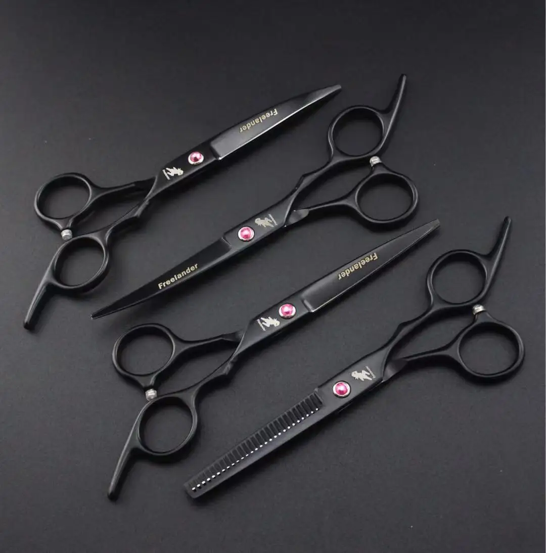 Professional 6 Inch Pet Dog Grooming Scissors Set Straight&Thinning&Curved Scissors Kits Dog Shears Set