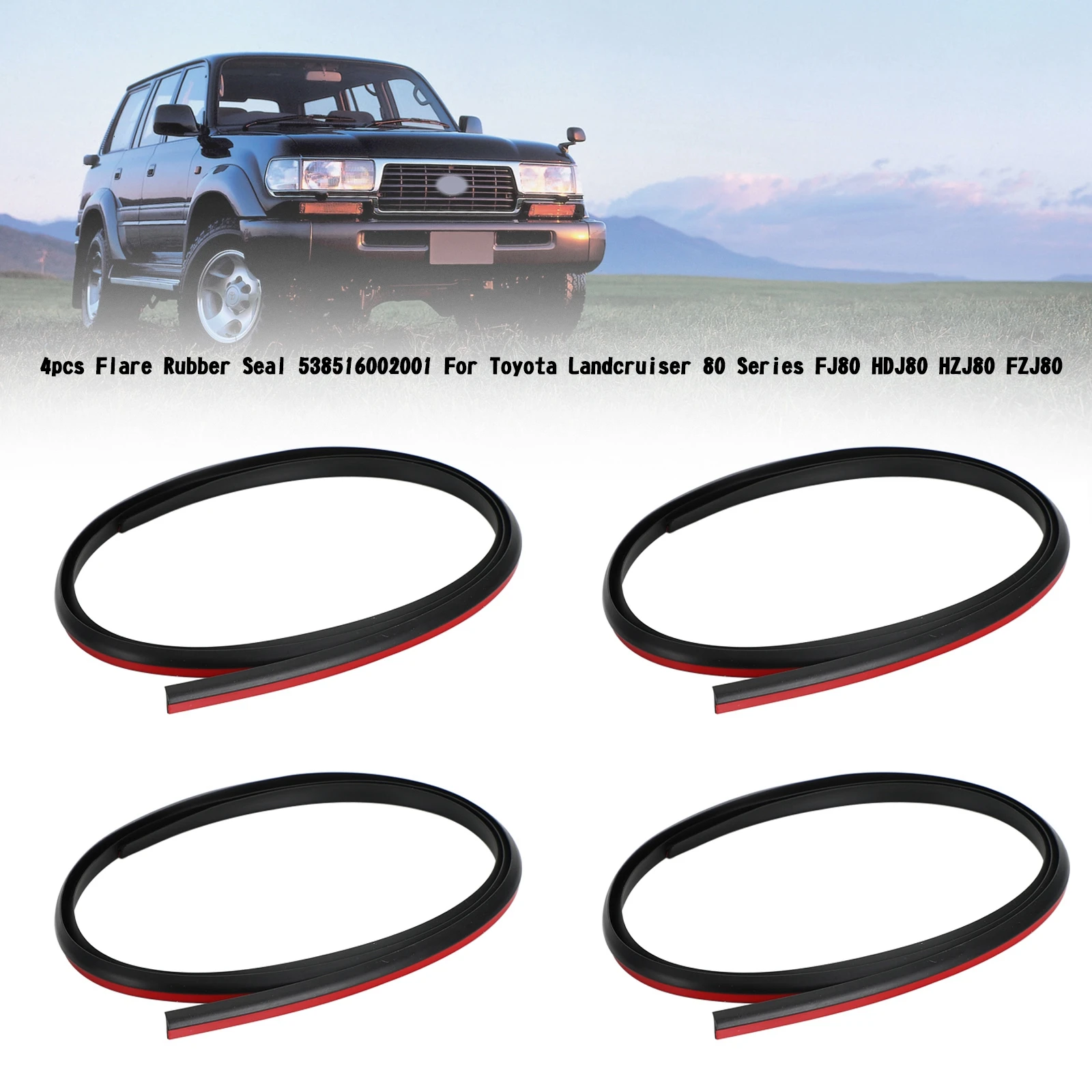 Artudatech 4x Flare Rubber Seal 538516002001 For Toyota Landcruiser 80 Series FJ80 HDJ80 Car Accessories