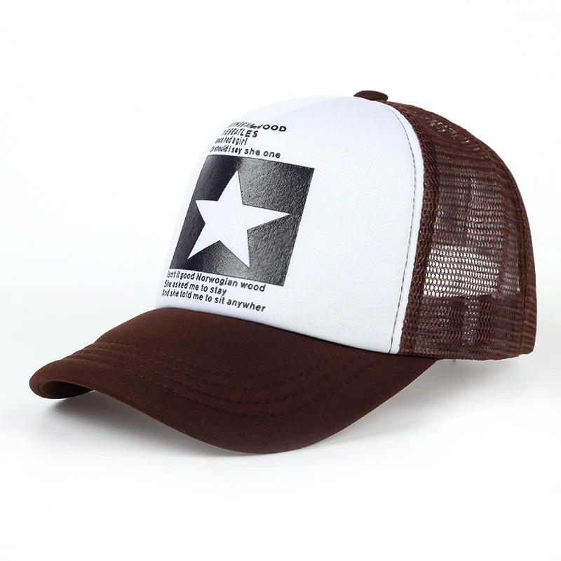 Unis Baseballkappe mit fünfzackigem Stern-Aufdruck, Frühling und Sommer, atmungsaktive Netzkappen für Männer und Frauen, Outdoor-Sonnenschutzhut, verstellbarer Wild-Hut – Detail 8