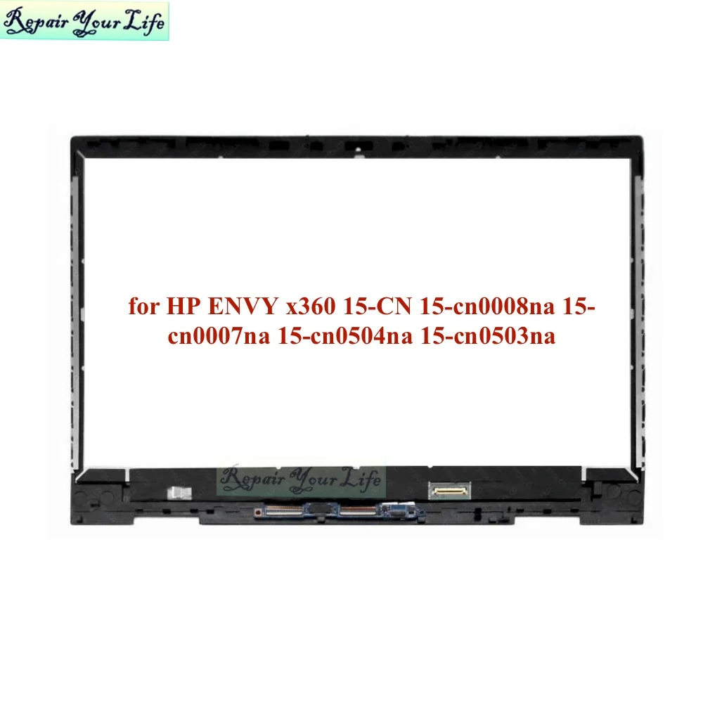 New NV156FHM FHD Laptop LCD Screen Matrix for For HP X360 15-CN 15M-CN 15-CN1400 TouchScreen Digitizer Glass Assembly L10210-111