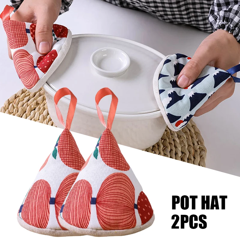 

2pcs Triangles Pot Handle Cap Cotton Anti-scalding Pan Handle Cover Sleeve Heat Insulation Holder for Casserole Iron Pot