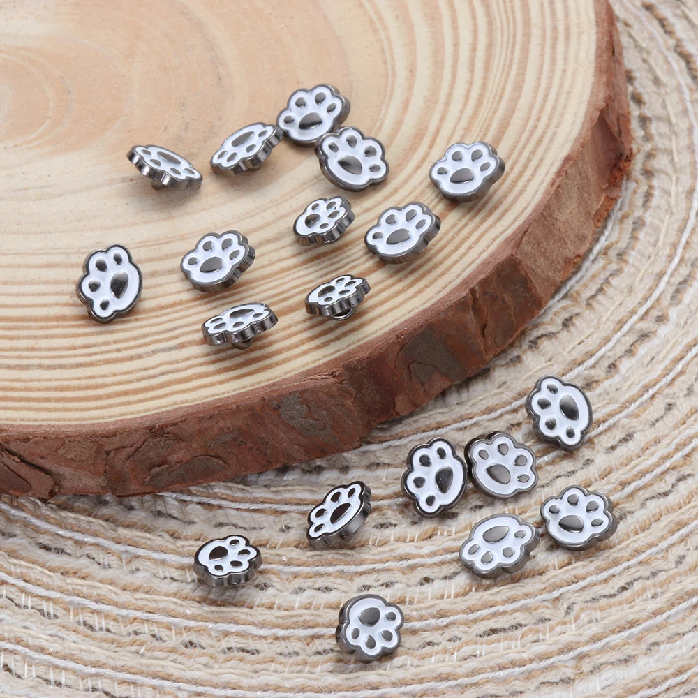 20Pcs Cute Cat Paw Buttons Buckles for DIY Doll Clothes 8mm Mini Metal Decoration Button Buckle Doll Clothing Sewing Accessories