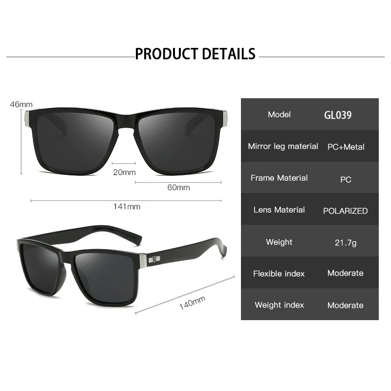 RUOBO Brand Classic Design Men Polarized Mirror Sunglasse Driving Fishing Sport Eyeglass For Male TR90 Goggle UV400 Gafas De Sol