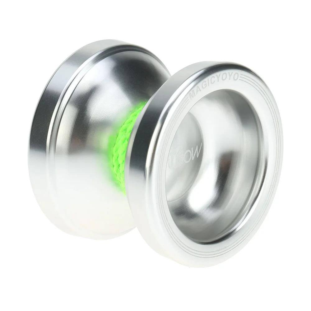 Professional Magic Yoyo T6 Unresponsive Yoyos Rainbow Aluminum Alloy Metal Yoyo 8 Ball KK Bearing with String for Kids Silver