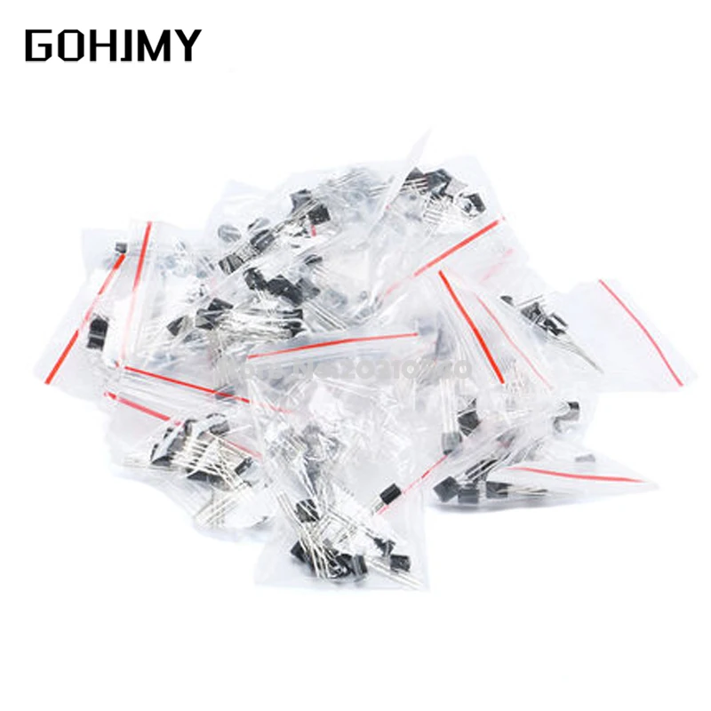 BC337 BC327 2N2222 2N2907 2N3904 2N3906 S8050 S8550 A1015 C1815 10Values x10pcs=100 Transistors set Pack Transistor kit (TO-92)