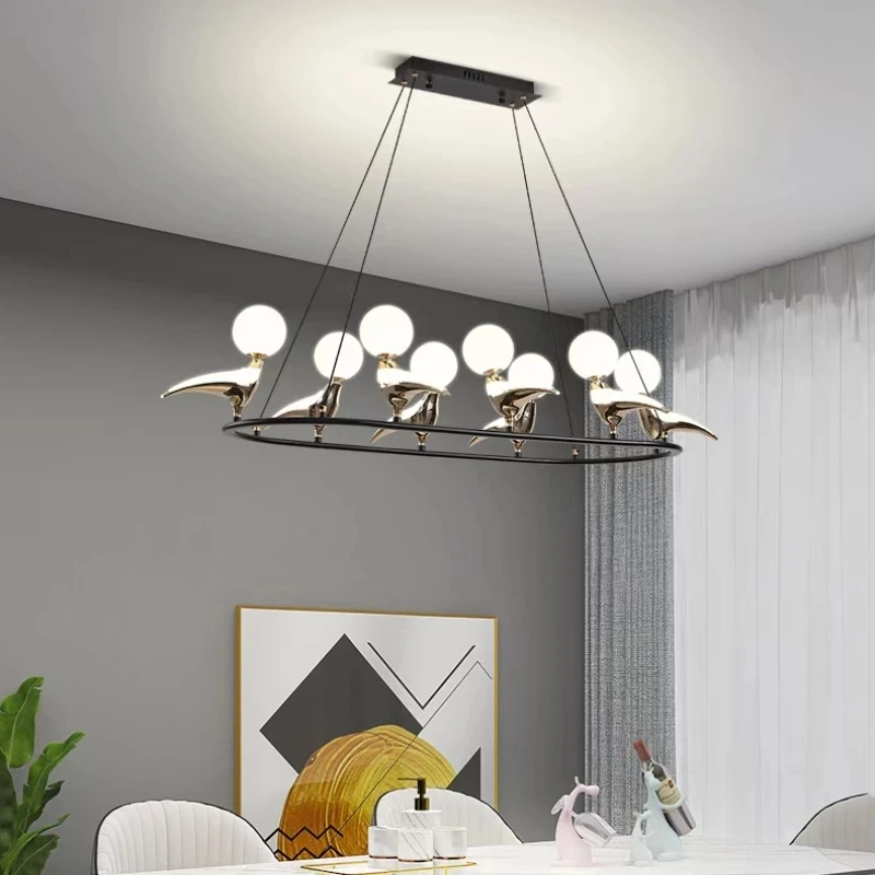 

Nordic Magpie Bird Pendant Lights LED 110-240V For Livingroom Restaurant Kitchen Rotatable Creative Novelty Indoor Hanglamp