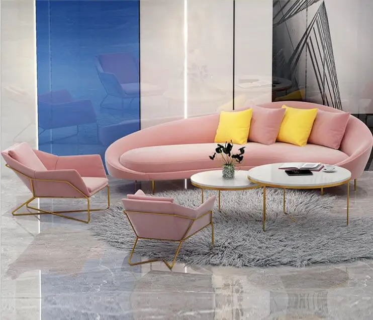 Mini sofá curvo para salão de beleza