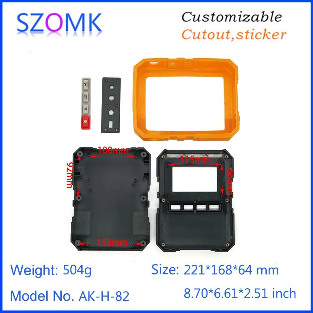 1 Piece 221*168*64mm szomk plastic handheld device housing for instrument junction box