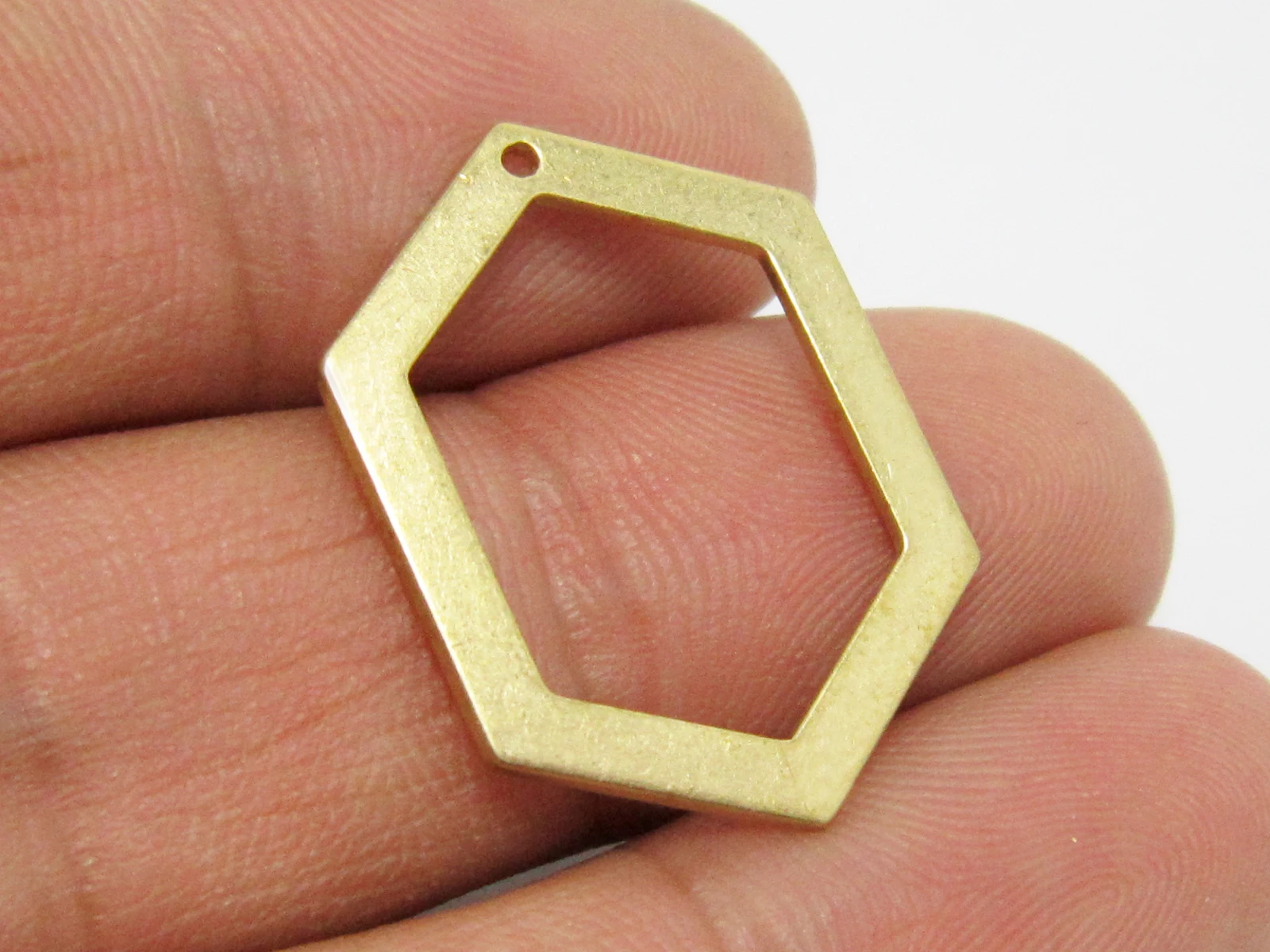 10pcs Brass Charms, Hexagon Earring Charms, Earring Findings, 26.5x18.2mm, Earrings Dangle Charms, Jewelry Making R776