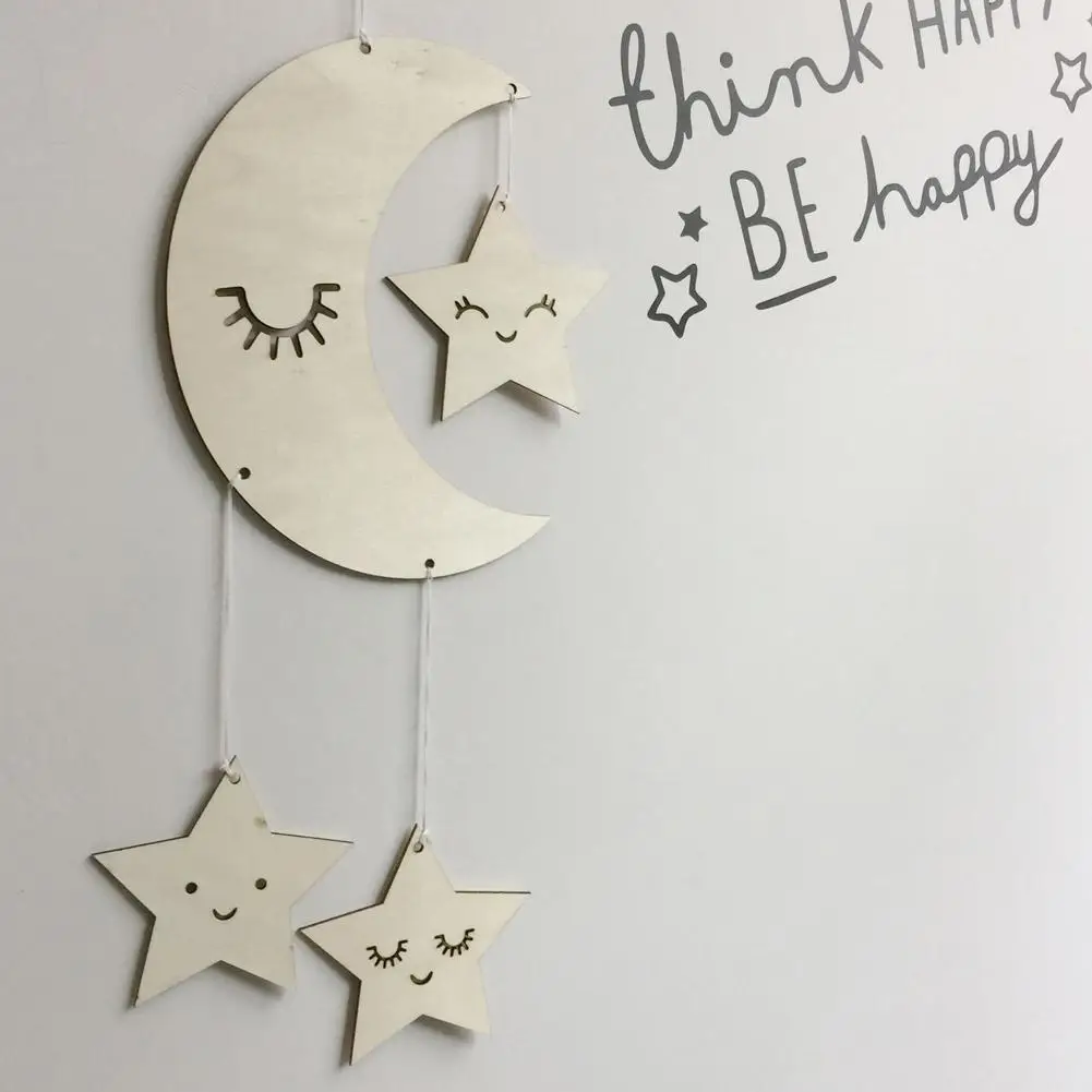 Nordic Lash moon star hanging Garland eid mubarak Wall bunting decoration home wall curtain deco Ramadan Mubarak Kareem supplies