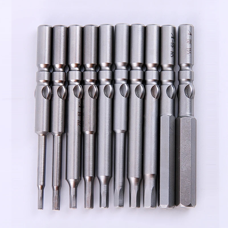 A-BF 6mm Hex Screwdriver Bits S2 Material Electric Screwdriver Bits Set High Strength Strong Magnetic Manufacturer Promotion