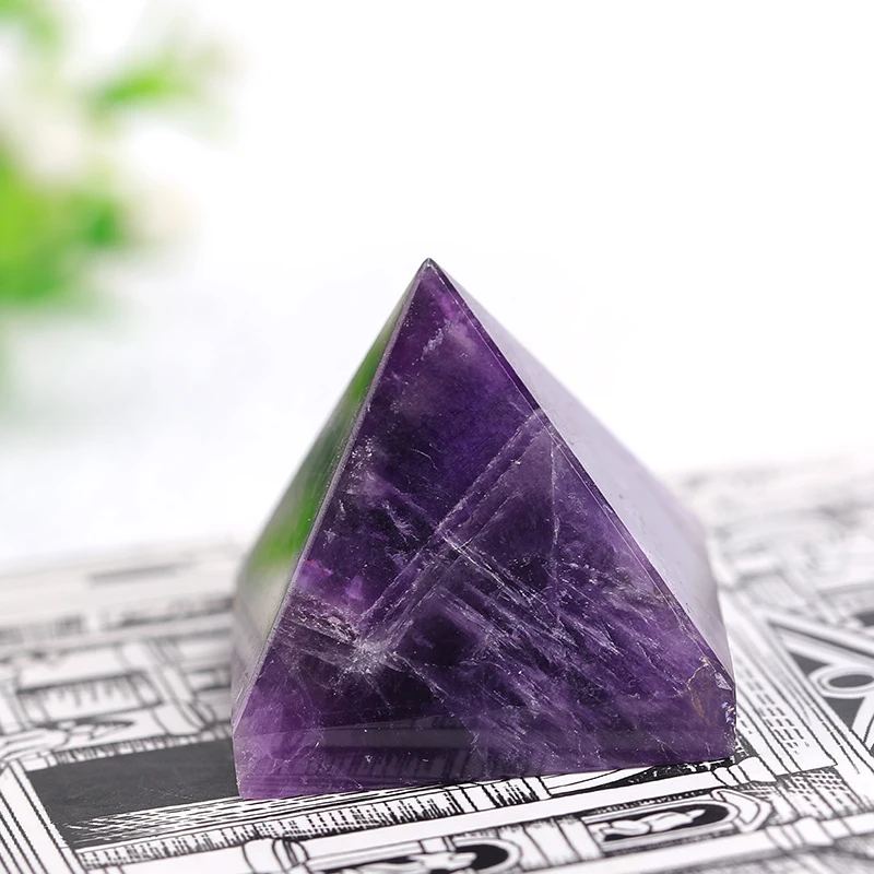 1PC Natural Dream Amethyst Pyramid Healing Crystal Chakra Brazil Quartz Pyramid Point Energy Home Decor Handmade Crafts Gem Gift